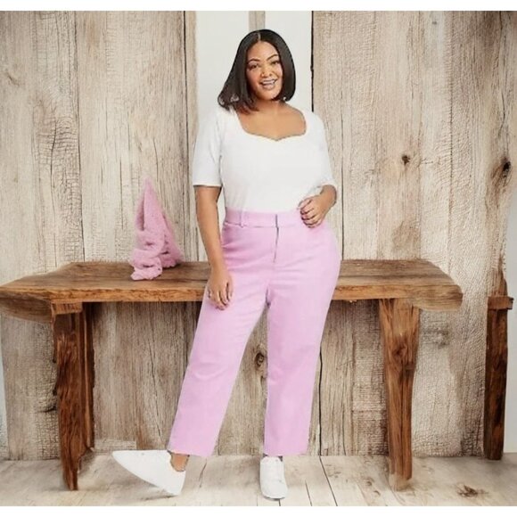 Ava & Viv High-Rise Stretch Ankle Pants Size 18 Pink - Picture 1 of 8